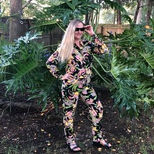 Vintage Leopard Lilly Print set pants & jacket